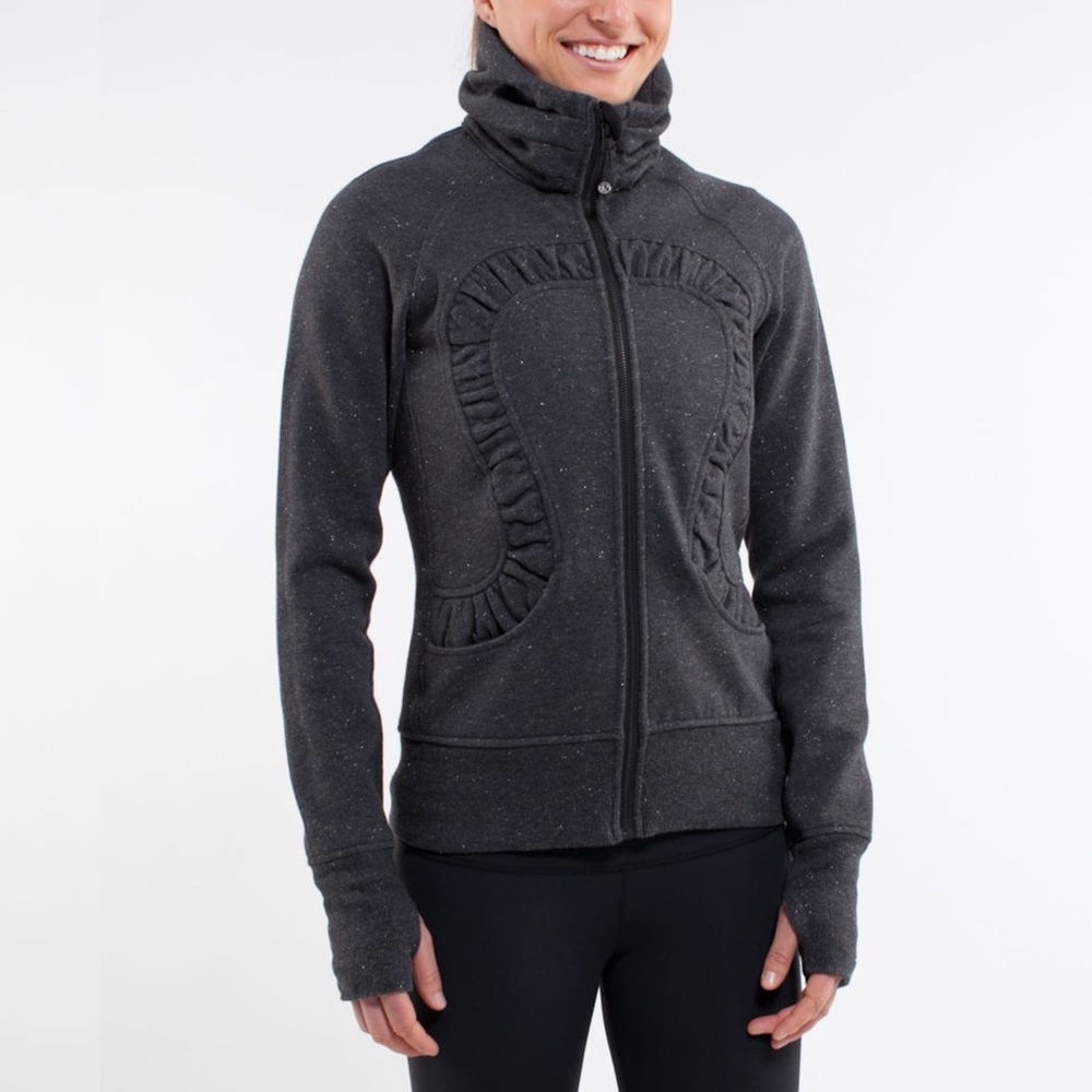 Lululemon Cuddle Up Jacket Sz 6 In Heathered Black / Black